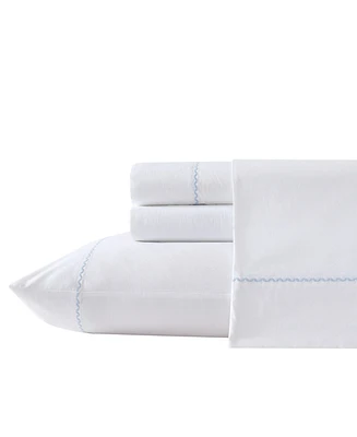 Laura Ashley 200-Thread Count Cotton Percale 4 -Pc. Sheet Set, Full