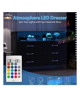 gaomon Dresser For Bedroom With Led Light & Charging Station