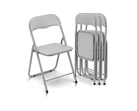 gaomon Folding Chairs 4 Pack with Cushion, Outdoor & Indoor Event Portable Metal Folding Chairs with Non-Slip Feet Pads Stackable Chairs