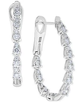 Diamond Teardrop Hoop Earrings (1-1/2 ct. t.w.) in 14k White Gold