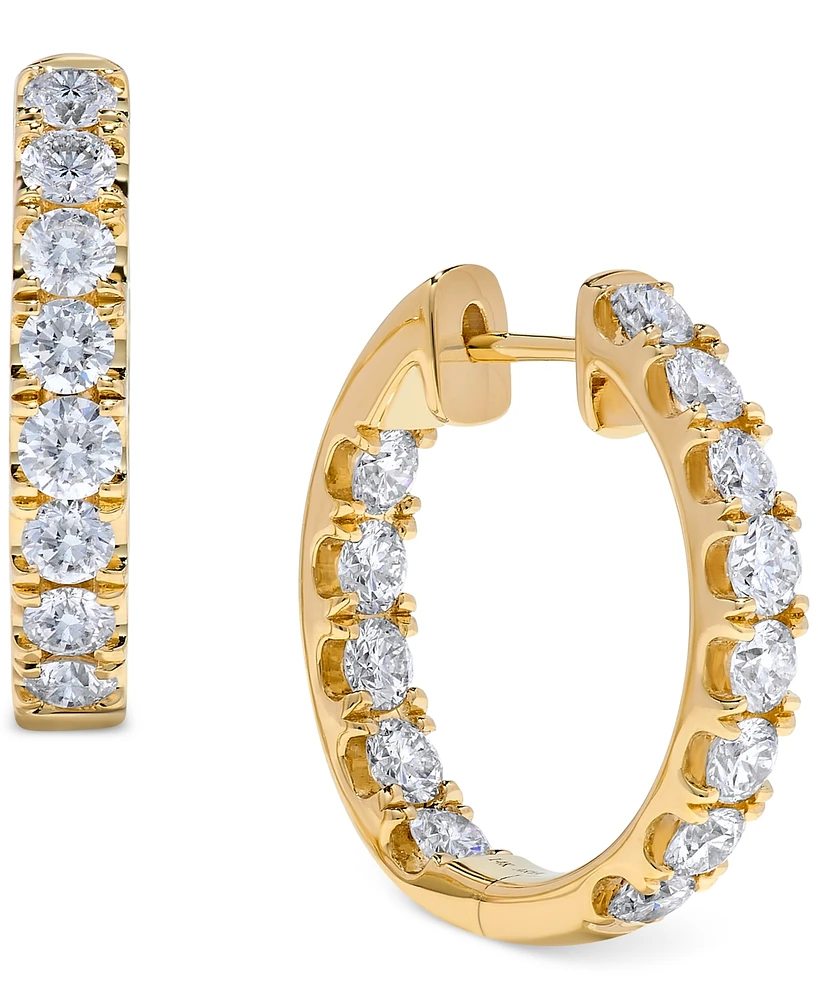 Diamond In & Out Hoop Earrings (2-1/10 ct. t.w.) in 14k White or Yellow Gold