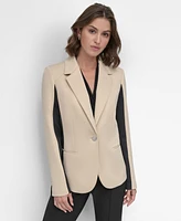 Dkny Women's Two-Tone One-Button Colorblock Blazer