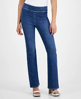 Dkny Jeans Petite Flared-Leg High Rise Pull-On