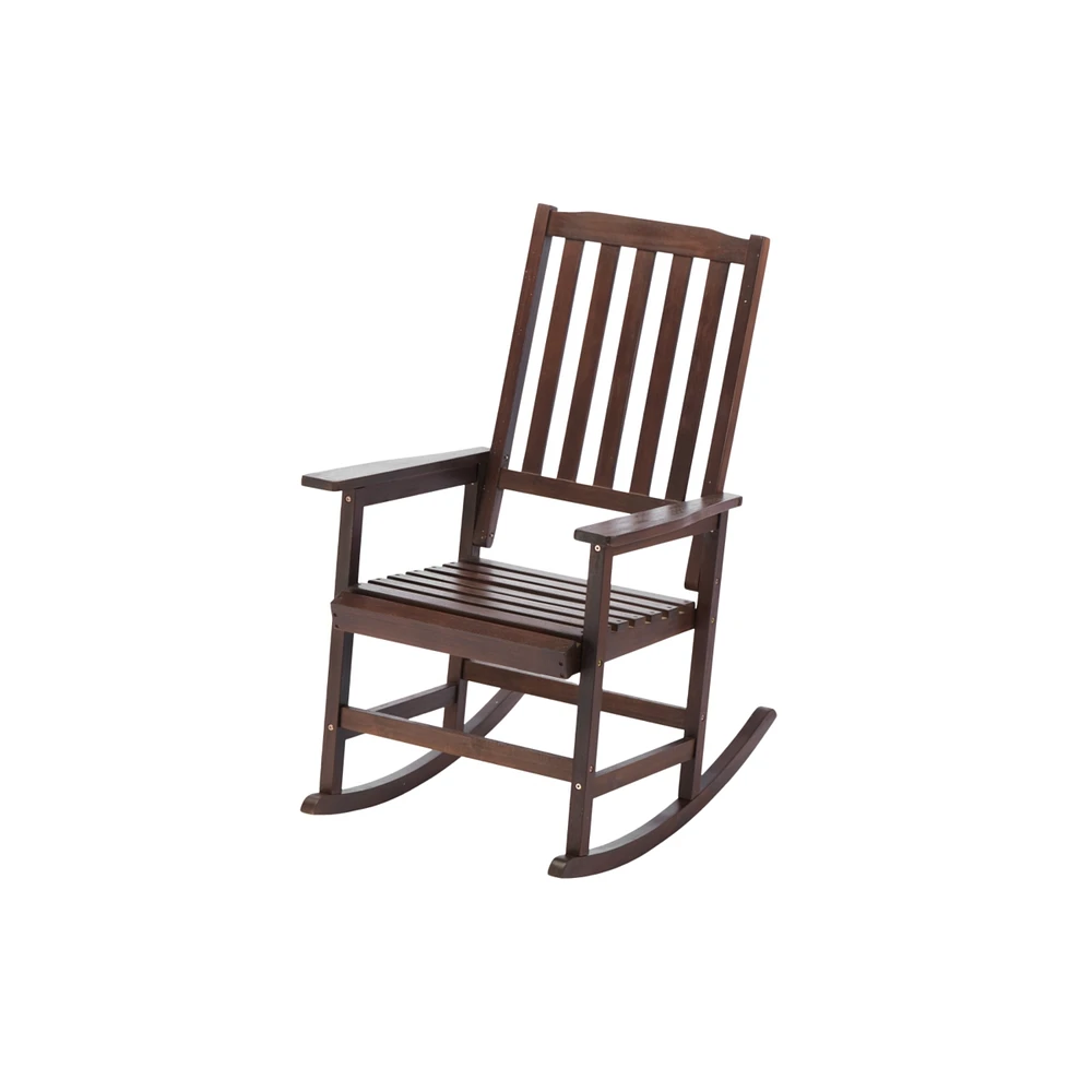 Acacia Indoor Rocking Chair, Outdoor Solid Wood Patio Furniture New Style Brown
