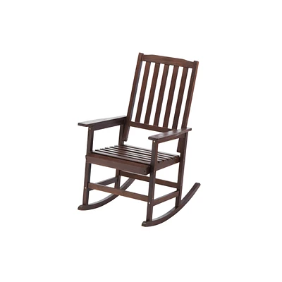 Acacia Indoor Rocking Chair, Outdoor Solid Wood Patio Furniture New Style Brown