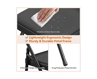 gaomon Folding Chairs 4 Pack, Portable Metal with Cushions and Non-Slip Feet Pads for Home Office, Indoor Outdoor Events