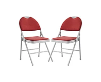 gaomon Folding Chairs 2 Pack, Portable Metal Chairs with Cushions and Non-Slip Feet Pads for Home and Office, Indoor and Outdoor Events