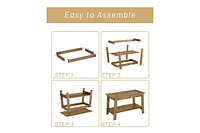 gaomon Coffee Table, 31.49'' Small Living Room Tables, 2-Tier Rustic Coffee Table for Living Room, Modern Farmhouse Style Rectangular Wood Table for O