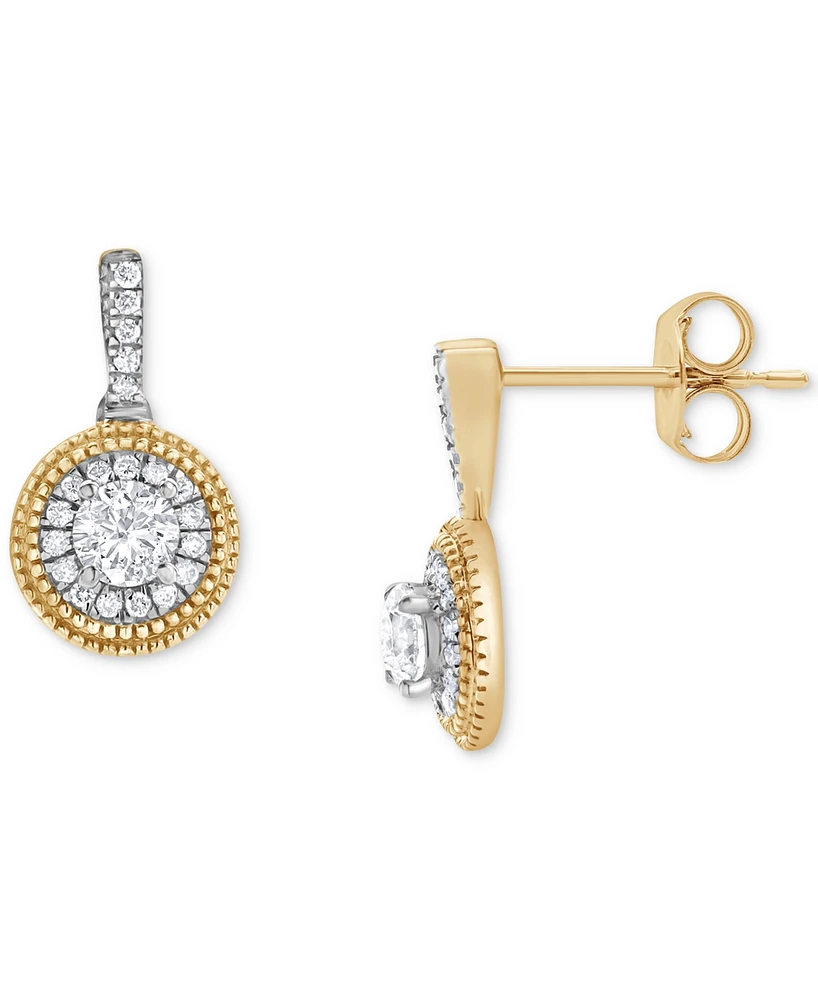 Diamond Drop Earrings (1/2 ct. t.w.) in 10k Yellow Gold