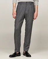 Tommy Hilfiger Men's Brushed Herringbone Harlem Pleated Trousers