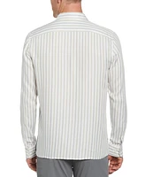 Perry Ellis Men's Long Sleeve Button-Front Yarn Dyed Striped Shirt