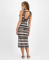 Miken Juniors' Striped Low-Back Dress Swim Cover-Up, Exclusively at Macy's