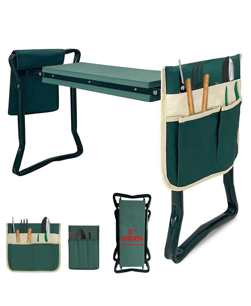 Slickblue Foldable Garden Kneeler and Seat Bench for Easy Gardening Comfort