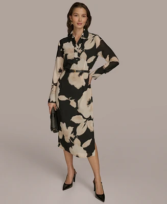 Donna Karan New York Women's Floral-Print Shirtdress