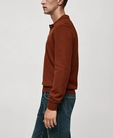 Mango Men's Wool-Blend Polo-Collar Sweater