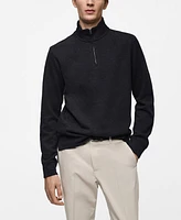 Mango Men's Ribbed-Collar Sweatshirt