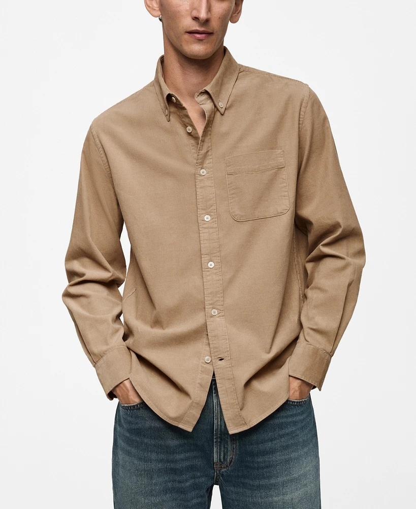 Mango Men's Classic-Fit Micro-Corduroy Shirt