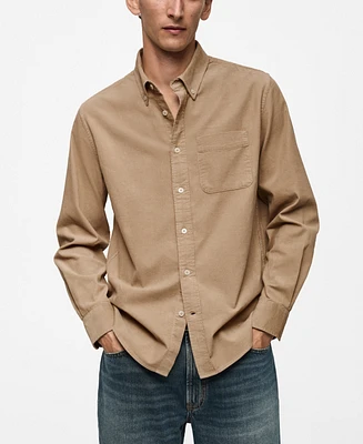 Mango Men's Classic-Fit Micro-Corduroy Shirt