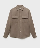 Mango Men's Pockets Detail Wool Shirt