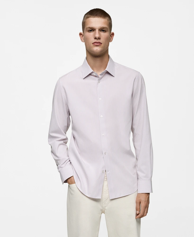 Mango Men's Slim-Fit Cotton Stripe Shirt