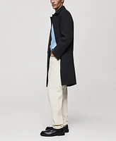 Mango Men's Pocketed Wool Coat