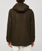 Mango Men's Detachable Hood Wool Coat