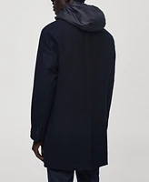 Mango Men's Hooded Wool Coat