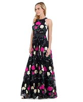 Eliza J Petite Embroidered Tulle Ball Gown