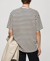 Mango Men's Relaxed-Fit Striped T-Shirt