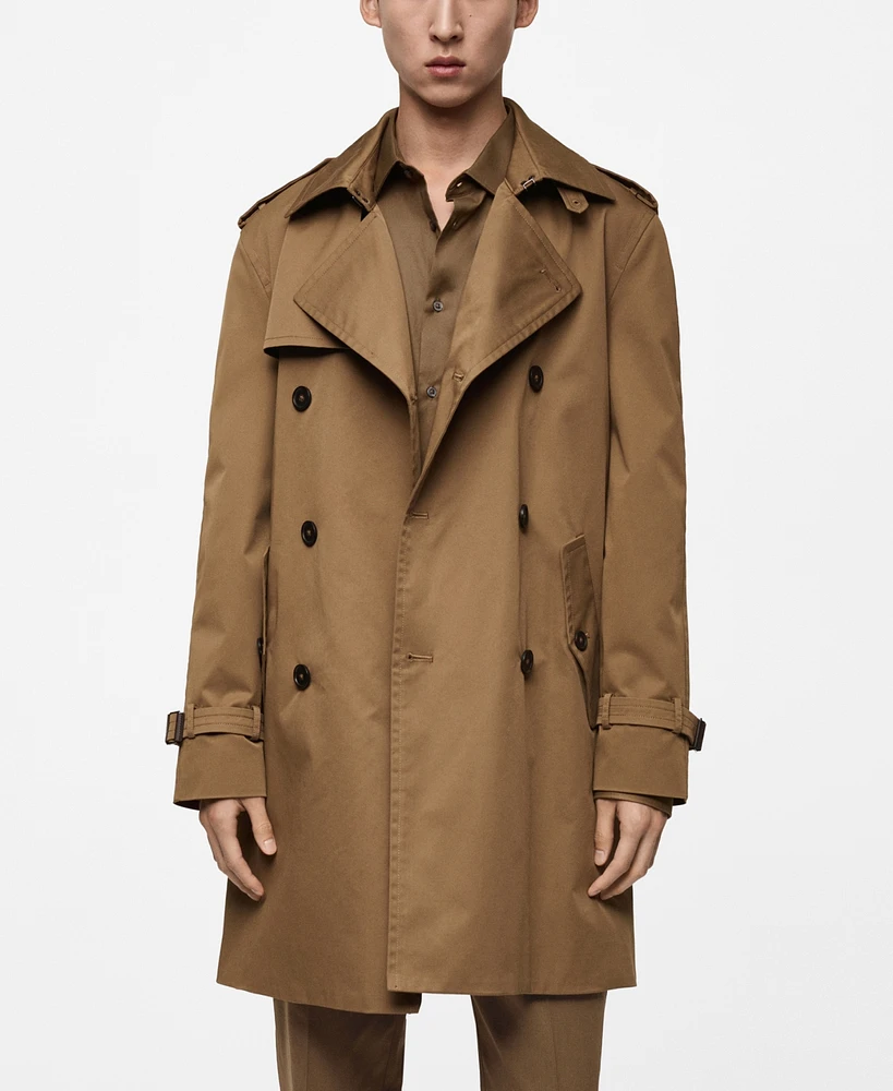 Mango Men's Slim-Fit Water-Repellent Trench Coat