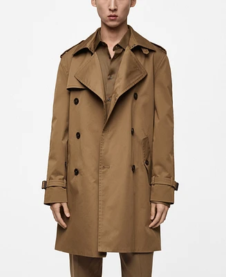 Mango Men's Slim-Fit Water-Repellent Trench Coat