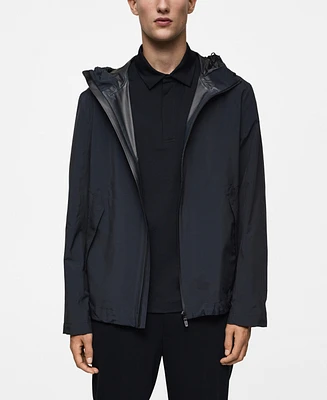 Mango Men's Waterproof Hooded Jacket