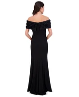 Eliza J Women's Off-The-Shoulder Side-Ruched Gown