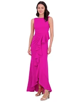 Eliza J Women's Sleeveless Cascading-Ruffle Gown