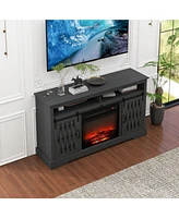 Streamdale Furniture Fireplace Tv Stand for Tvs up to 65", Entertainment Center with 23" Electric Fireplace, Farmhouse TV Stand Industrial Media Conso