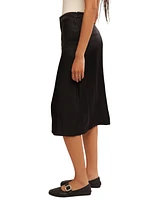 Free People Women's Analise Satin Button-Front Midi Skirt