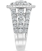 Diamond Cluster Halo Ring (3 ct. t.w.) in 10k White Gold