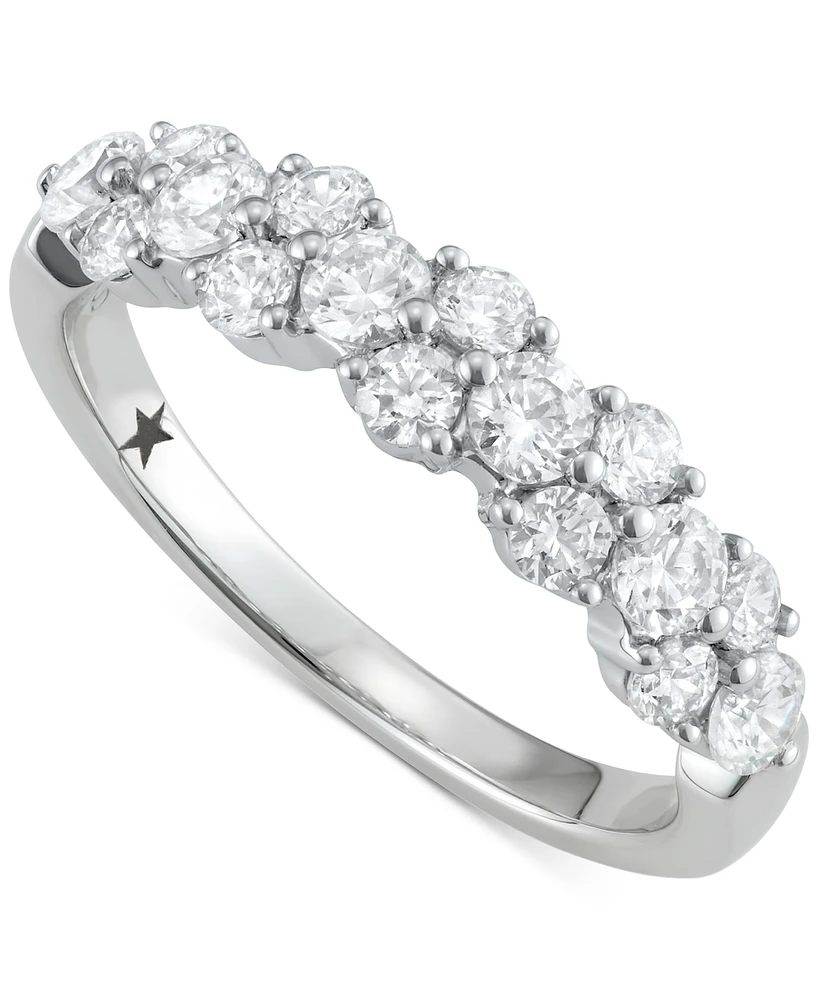 Diamond Horizontal Cluster Ring (1 ct. t.w.) in 14k White Gold