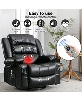 Boyel Living Massage Swivel Rocker Recliner Chair with Vibration and Heat Ergonomic Lounge