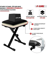 5 Core Keyboard Stand Single X Style Adjustable Piano Riser + Keyboard Piano Bench