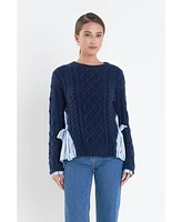 English Factory Women's Mix Media Top