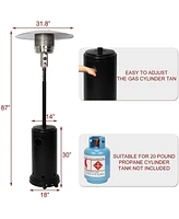 Slickblue Outdoor Patio Heater 36000 Btu - 87-Inch Tall Propane Heater with Wheels for Easy Mobility