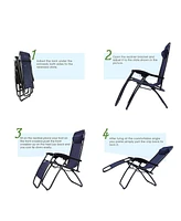 Slickblue Adjustable Zero Gravity Patio Lounge Chairs 2PC Blue