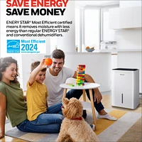 Honeywell 2024 New! 50-Pint Energy Star Smart Dehumidifier with WiFi and Alexa Voice Control for 4,000 Sq Ft – Laundry Mode, Auto-Comfort Mode