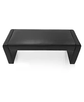 Maison Boucle 47" Faux Leather Upholstered Bedroom Waterfall Benches-Maison