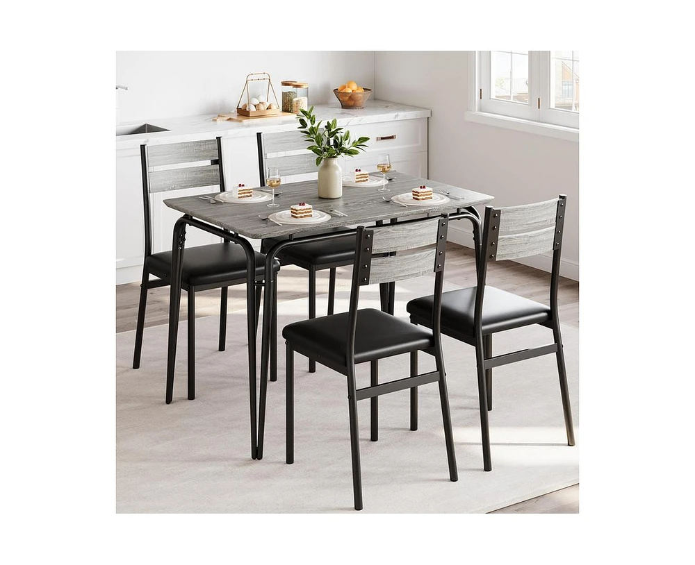 Dining Table for 2, Small Table and Chairs Set of 2, Square Dinette Set for 2, Dinner Table Set, 3 Piece Kitchen & Dining Room Sets for Small Space, A