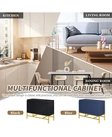 Slickblue Minimalist Luxury Two-Door Sideboard Cabinet with Gold Metal Legs for Stylish Living Room Storage