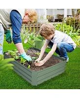 Slickblue Raised Garden Bed Galvanized Planter Box Anti-Rust Coating for Flowers Vegetables