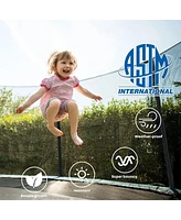 Slickblue 8FT Trampoline with Safety Enclosure Net and Ladder Durable Outdoor Bounding Table for Kids