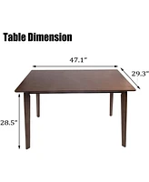 Slickblue Versatile 6-Person Wood Dining Table with Espresso Finish for Modern Homes